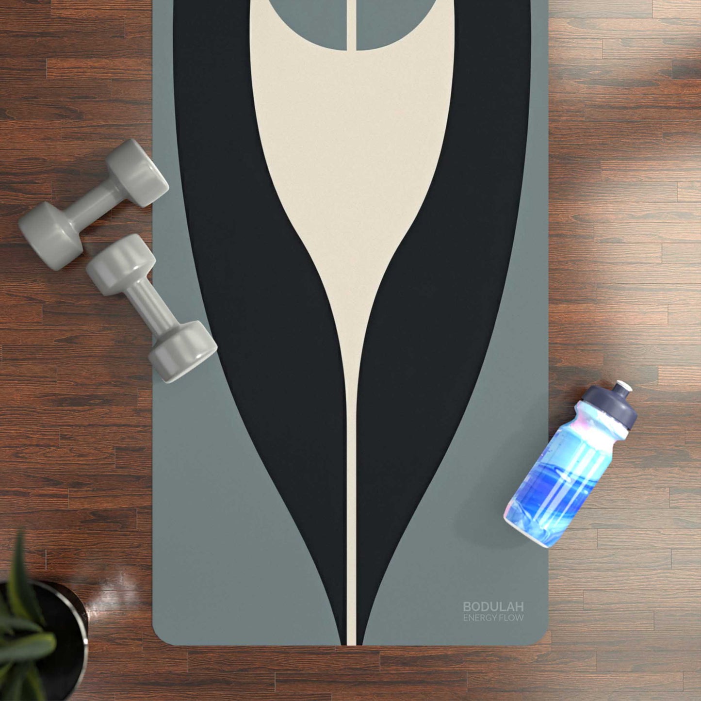 Energy Flow Yoga Mat 7 - Sacred Silence, Deep Focus - Minimalist Abstract Yoga Mat - Non-Slip Exercise Mat for Home Gym Pilates Meditation & Yoga Practice