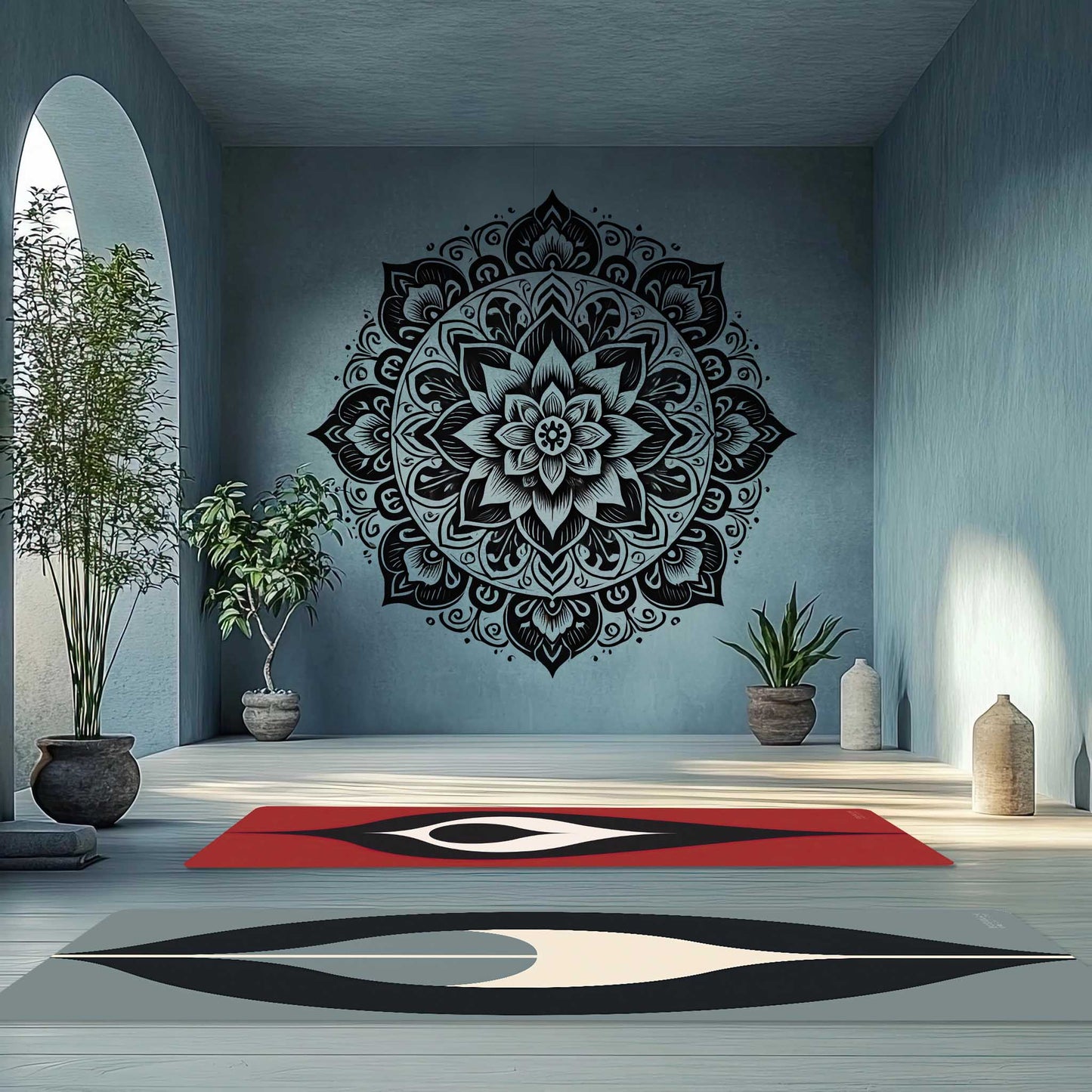 Energy Flow Yoga Mat 7 - Sacred Silence, Deep Focus - Minimalist Abstract Yoga Mat - Non-Slip Exercise Mat for Home Gym Pilates Meditation & Yoga Practice