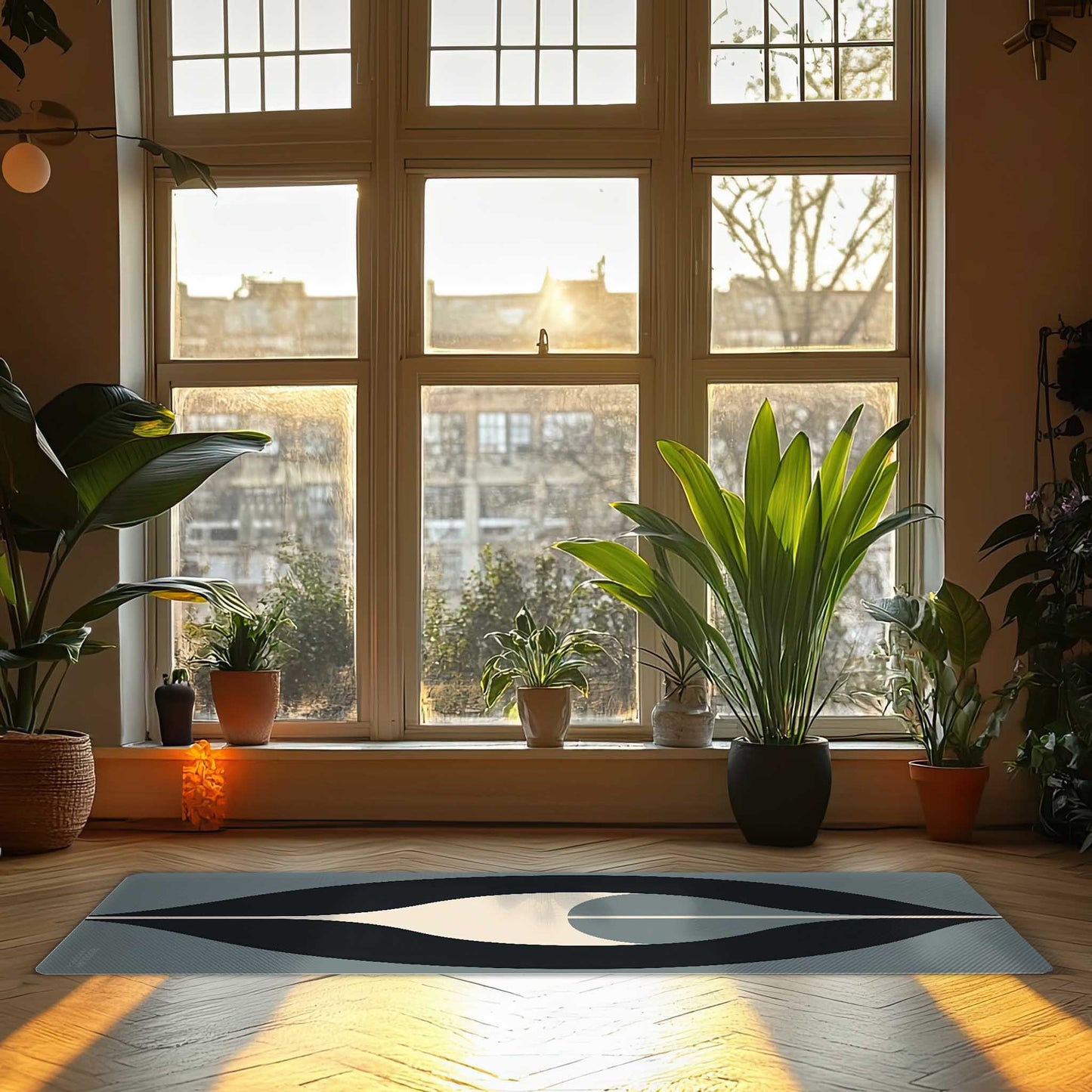 Energy Flow Yoga Mat 7 - Sacred Silence, Deep Focus - Minimalist Abstract Yoga Mat - Non-Slip Exercise Mat for Home Gym Pilates Meditation & Yoga Practice