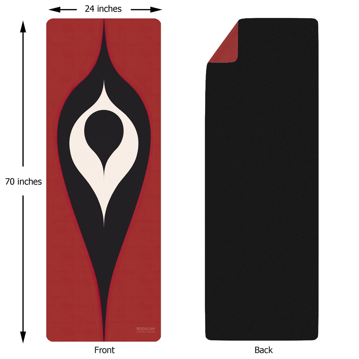 Energy Flow Yoga Mat 8 - Ember Seed of Stillness - Non-Slip Exercise Mat for Home Gym Pilates Meditation & Yoga Practice