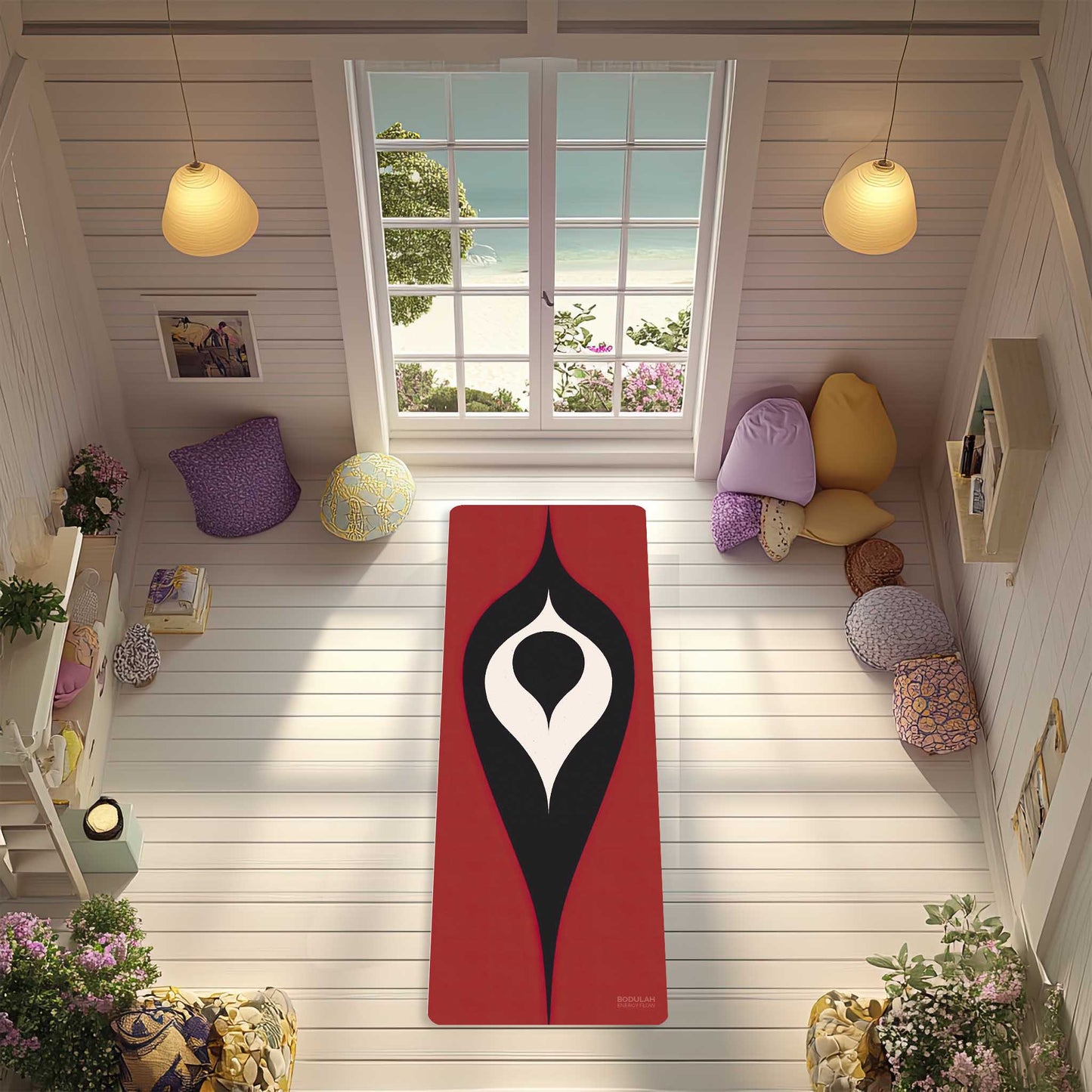 Energy Flow Yoga Mat 8 - Ember Seed of Stillness - Non-Slip Exercise Mat for Home Gym Pilates Meditation & Yoga Practice