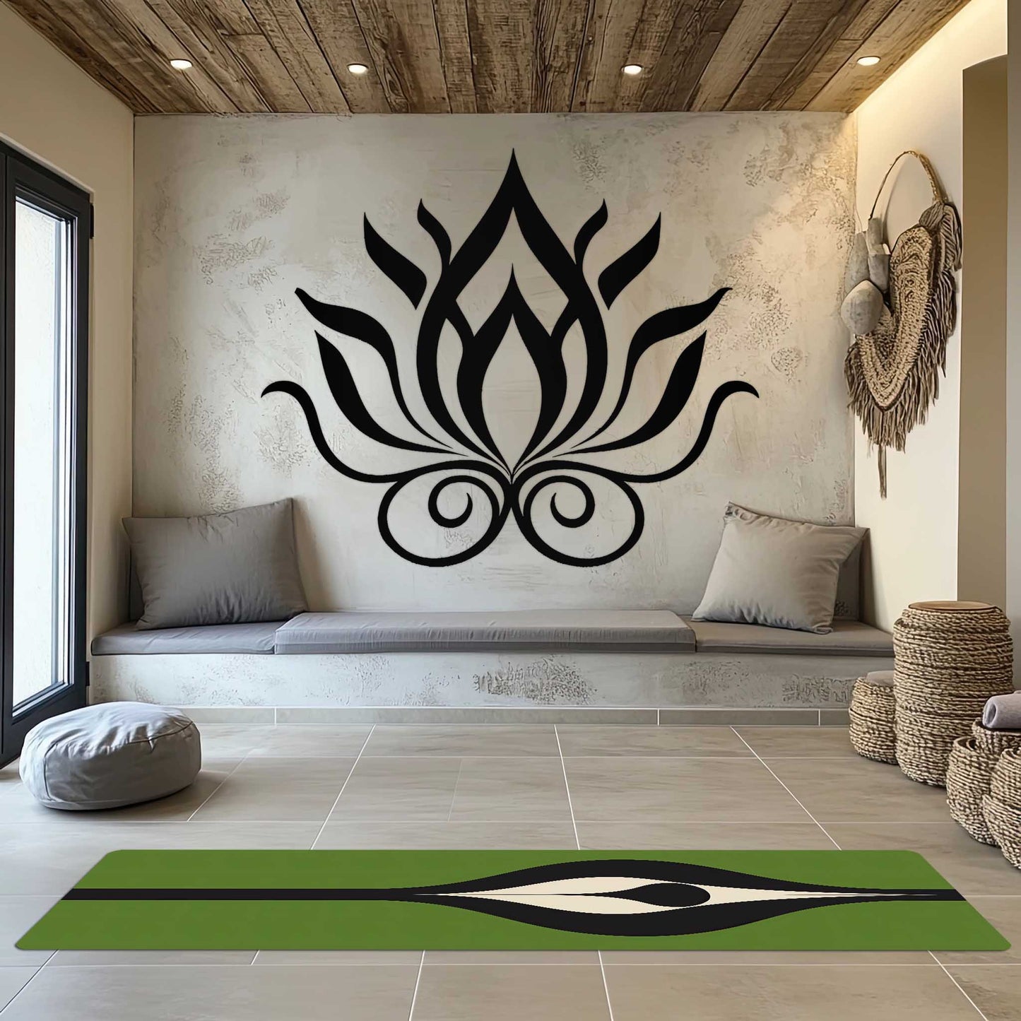 Energy Flow Yoga Mat 4 - Rooted Energy in Forest Green - Non-Slip Exercise Mat for Home Gym Pilates Meditation & Yoga Practice