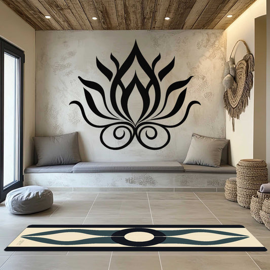 Energy Flow Yoga Mat 6 - Fire Within, Centered Calm | Abstract Minimalist Yoga Mat -Slip Exercise Mat for Pilates Meditation & Yoga Practice