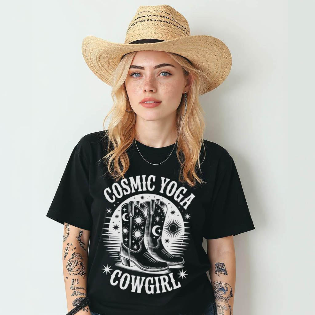 Cosmic Boots Oversized T-Shirt – Western Spirit Meets Stardust