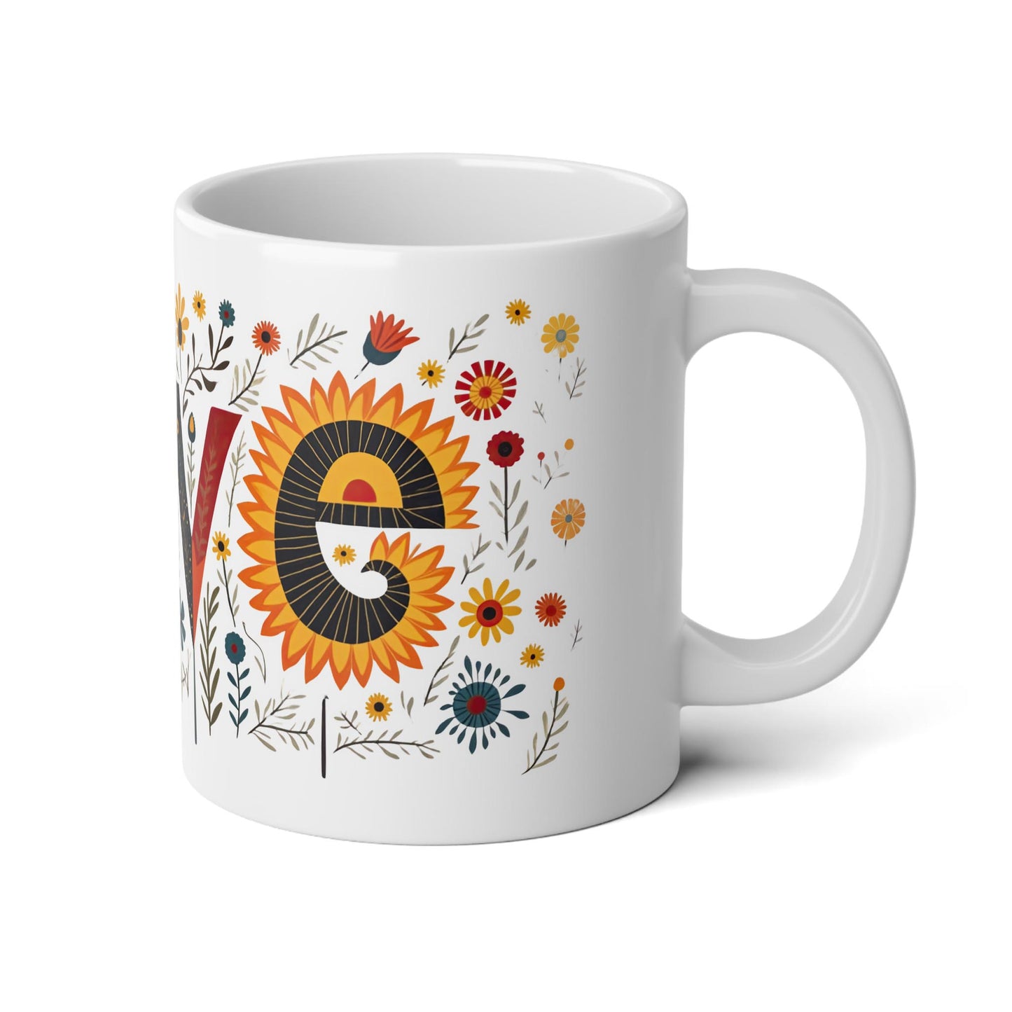 20oz Jumbo Floral Love Mug