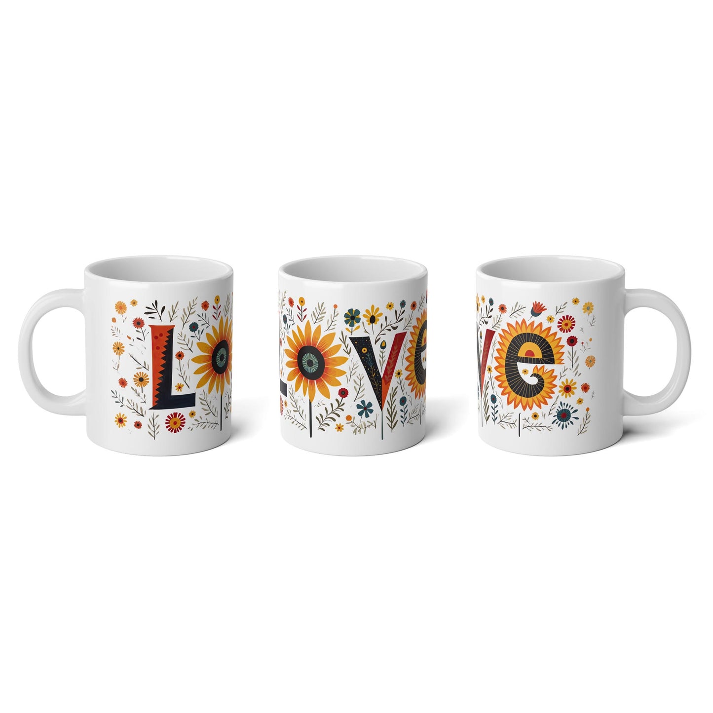20oz Jumbo Floral Love Mug