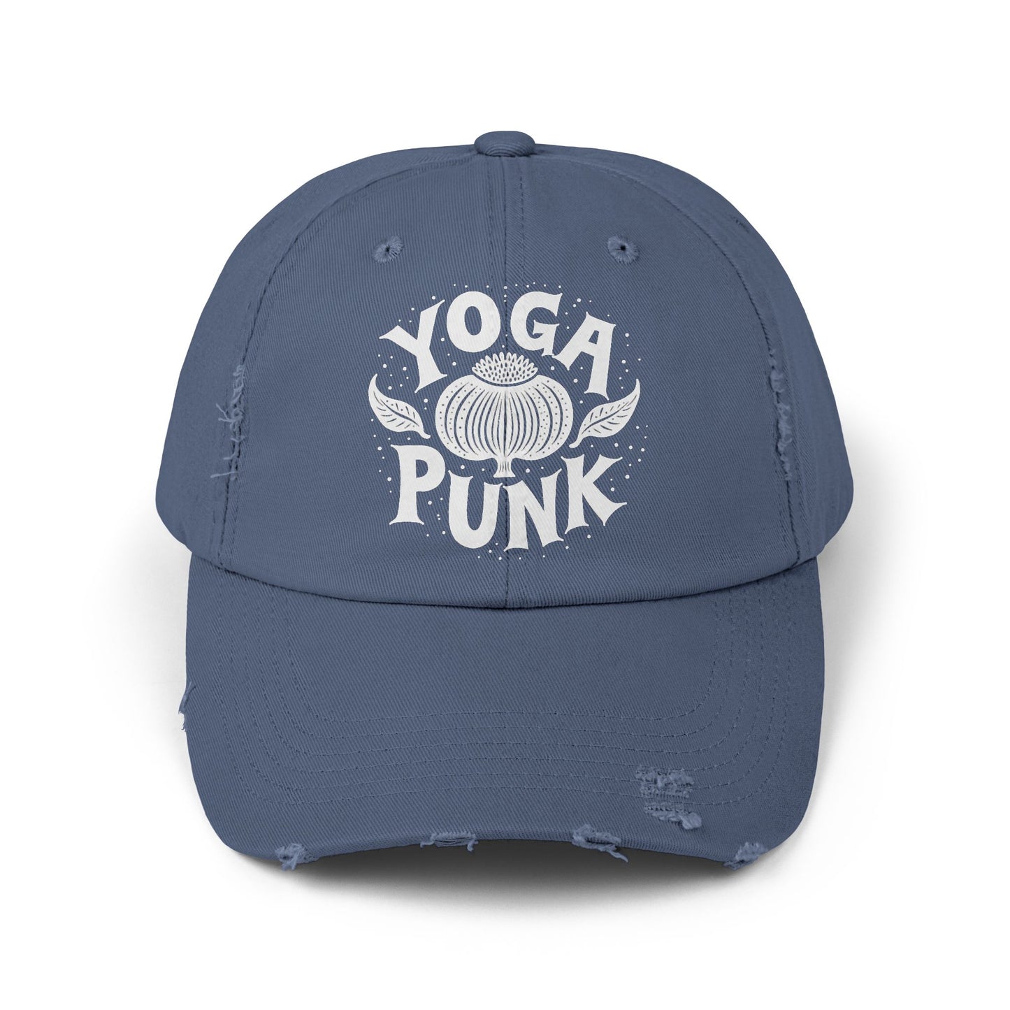 Yoga Punk Unisex Distressed Cap – Vintage Cotton Baseball Hat