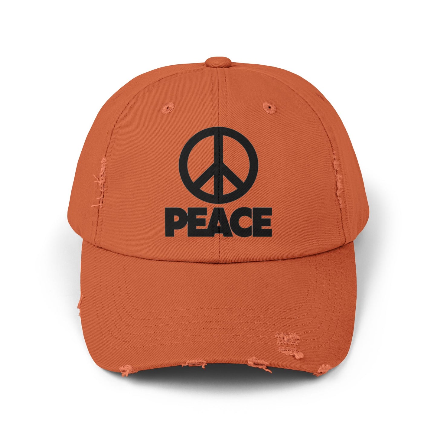 Peace Unisex Distressed Cap – Vintage Cotton Baseball Hat