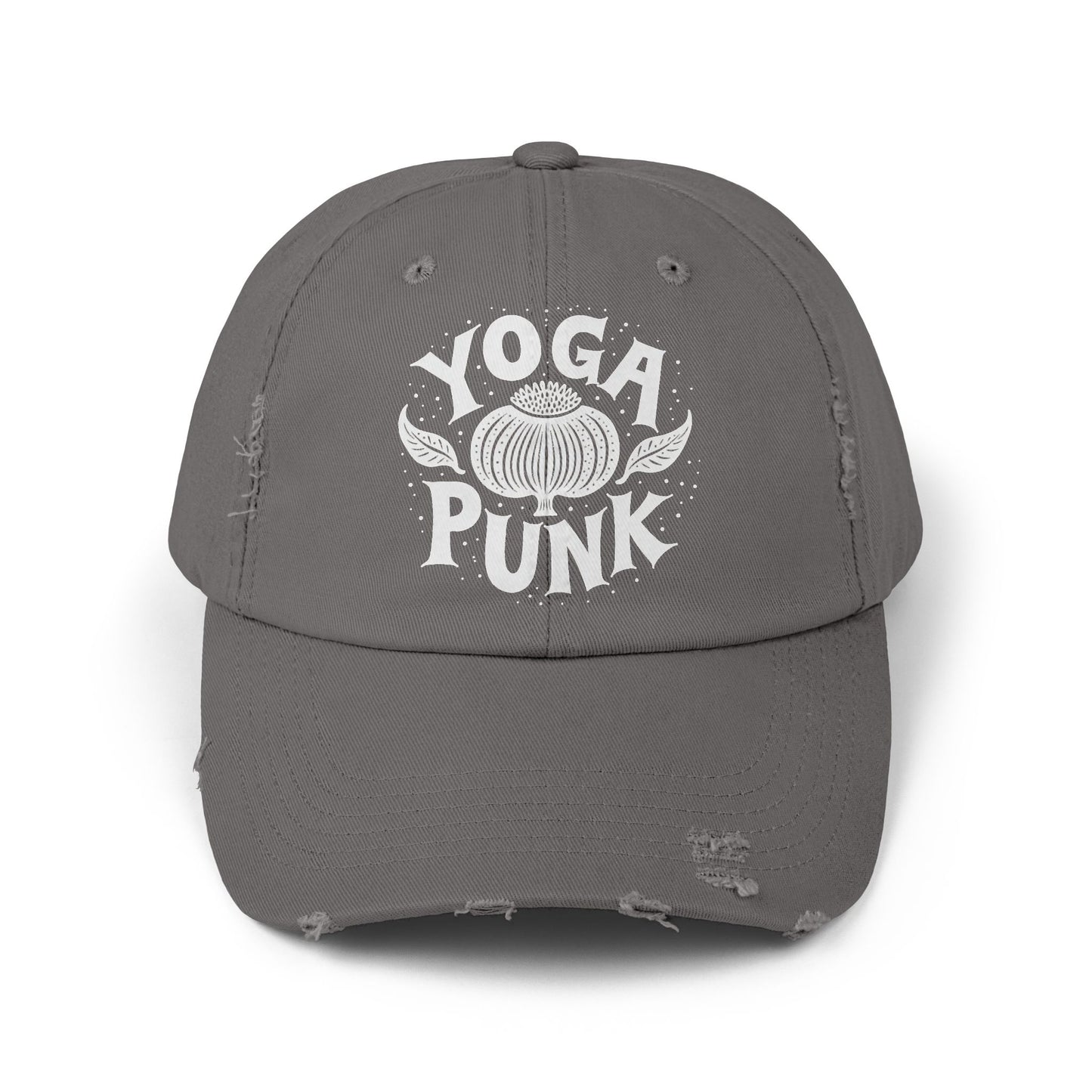 Yoga Punk Unisex Distressed Cap – Vintage Cotton Baseball Hat