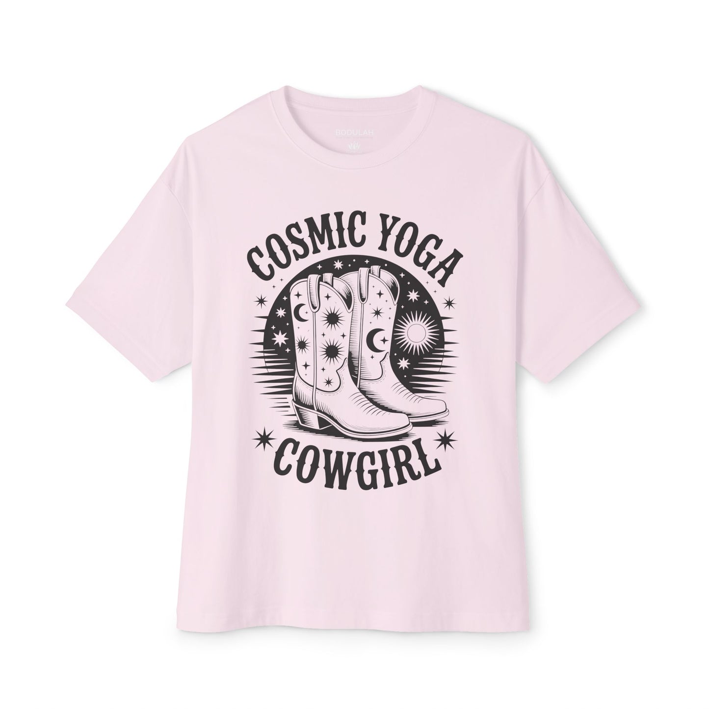 Cosmic Boots Oversized T-Shirt – Western Spirit Meets Stardust