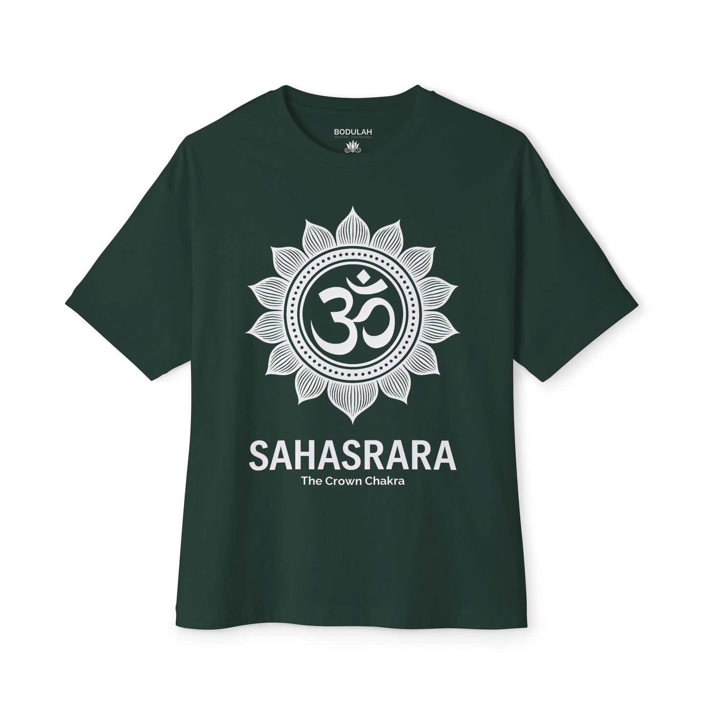 Crown Chakra T-Shirt – Oversized Unisex Tee with Sahasrara Lotus, Spiritual Yoga Clothing Premium Cotton