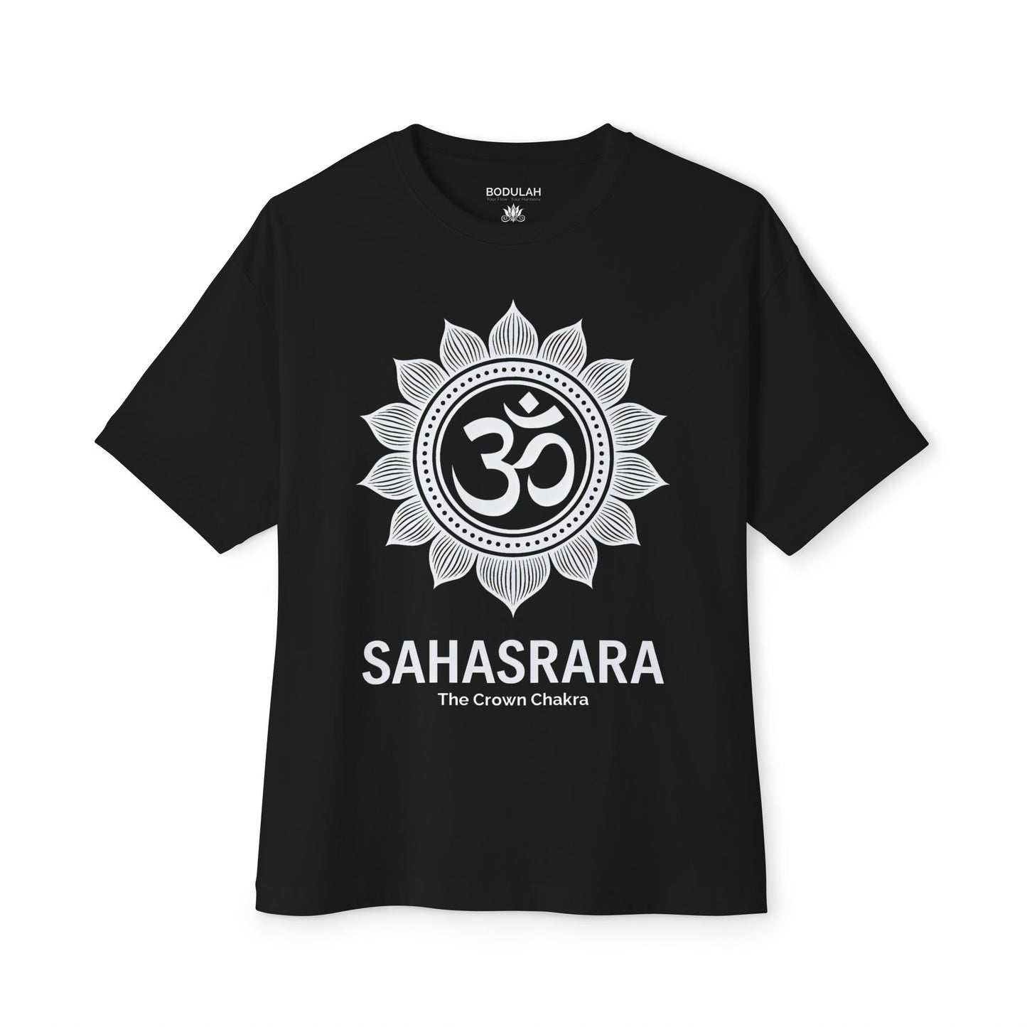 Crown Chakra T-Shirt – Oversized Unisex Tee with Sahasrara Lotus, Spiritual Yoga Clothing Premium Cotton