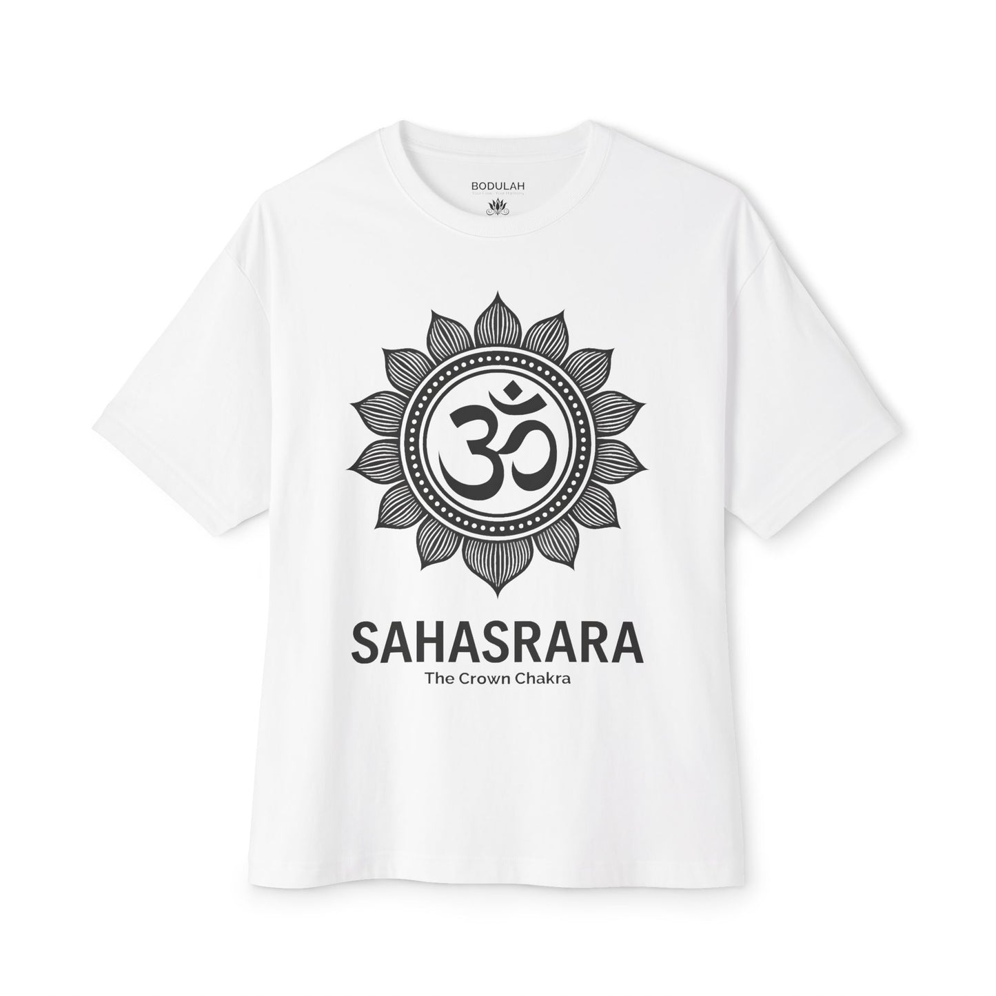 Crown Chakra T-Shirt – Oversized Unisex Tee with Sahasrara Lotus, Spiritual Yoga Clothing Premium Cotton