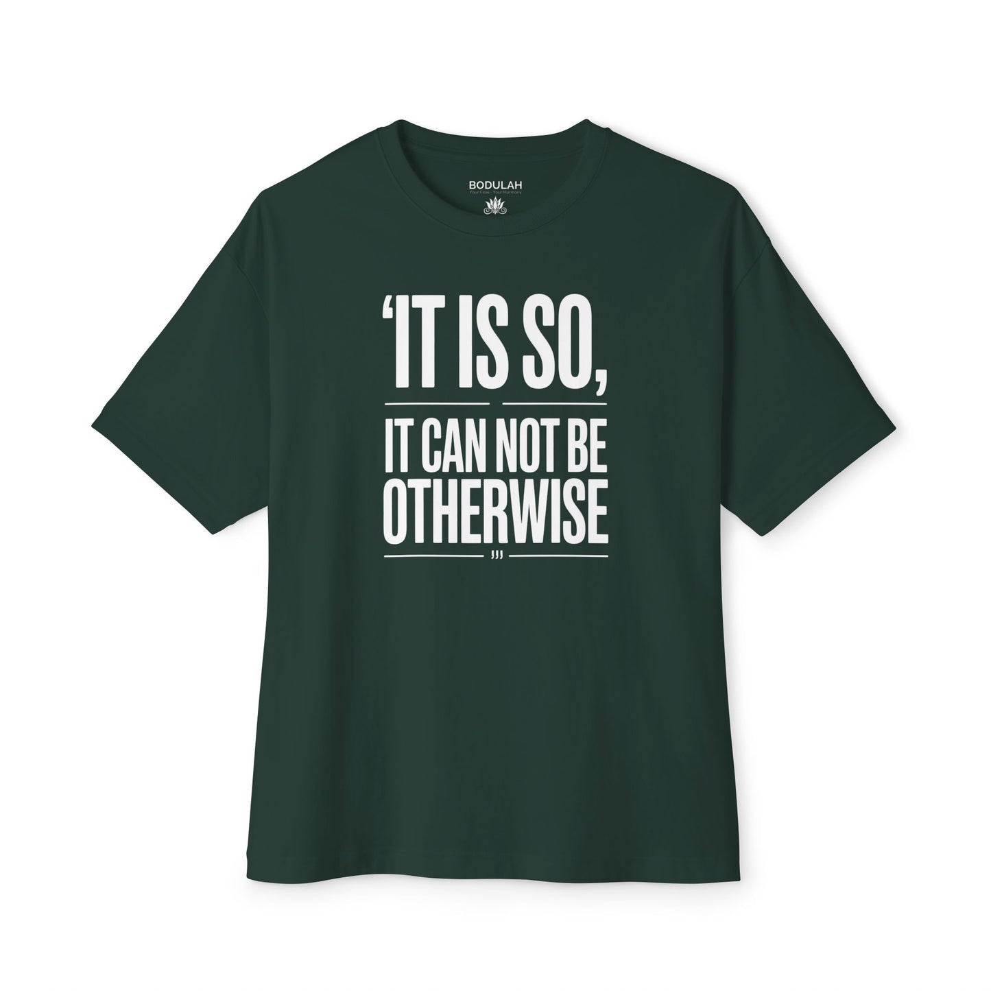 Kismet Oversized T-Shirt – “It Is So, It Can Not Be Otherwise” Quote Tee