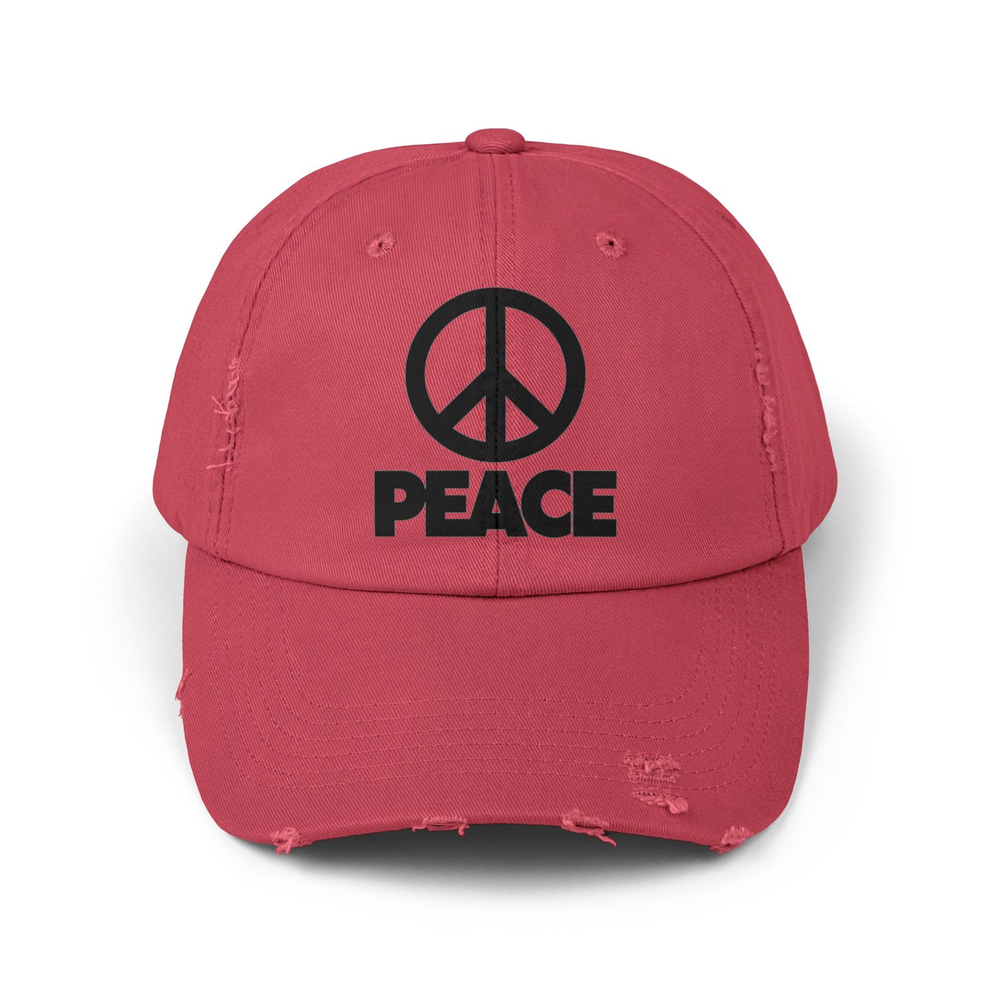 Peace Unisex Distressed Cap – Vintage Cotton Baseball Hat