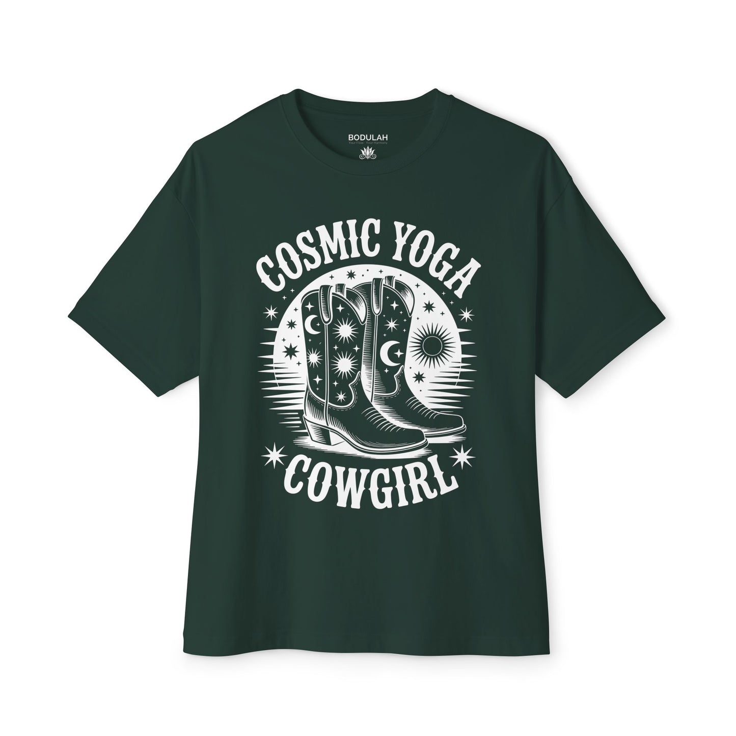 Cosmic Boots Oversized T-Shirt – Western Spirit Meets Stardust