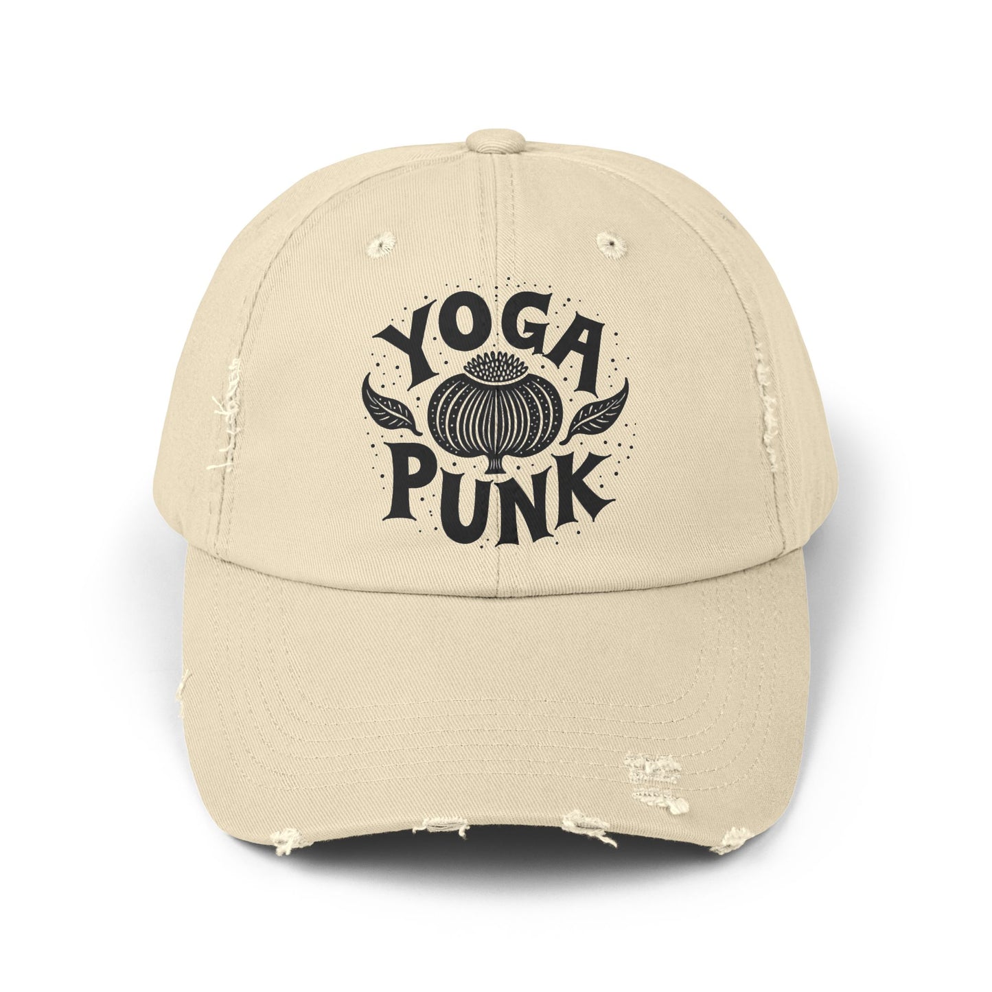 Yoga Punk Unisex Distressed Cap – Vintage Cotton Baseball Hat