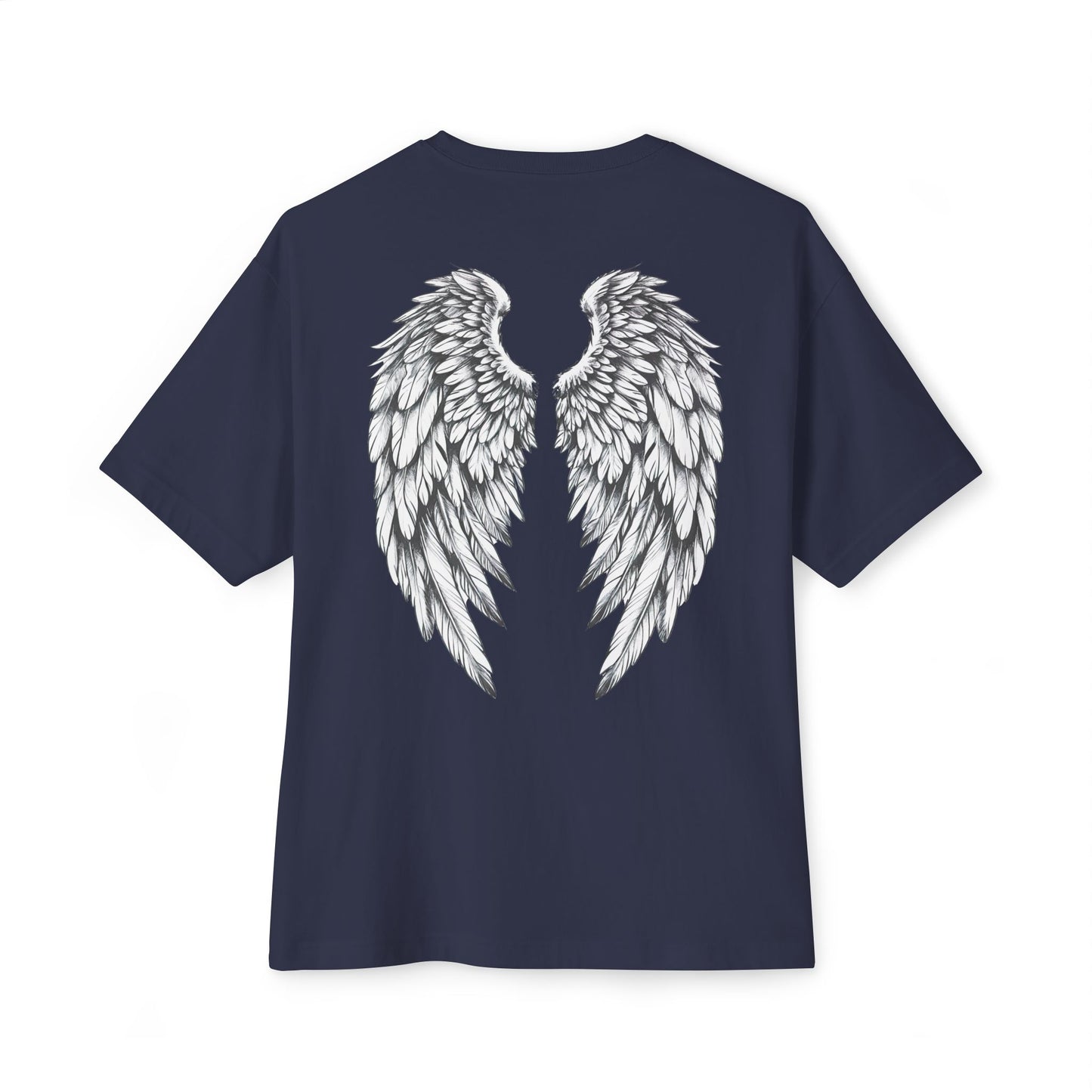 “Angel Wings” Oversized Yoga T-Shirt – Relaxed Fit, Boho Spirit Ethically Made Wearable Art Tee
