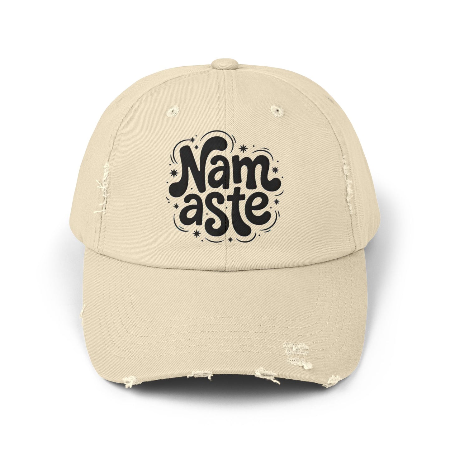 Namaste Unisex Distressed Cap – Vintage Cotton Baseball Hat