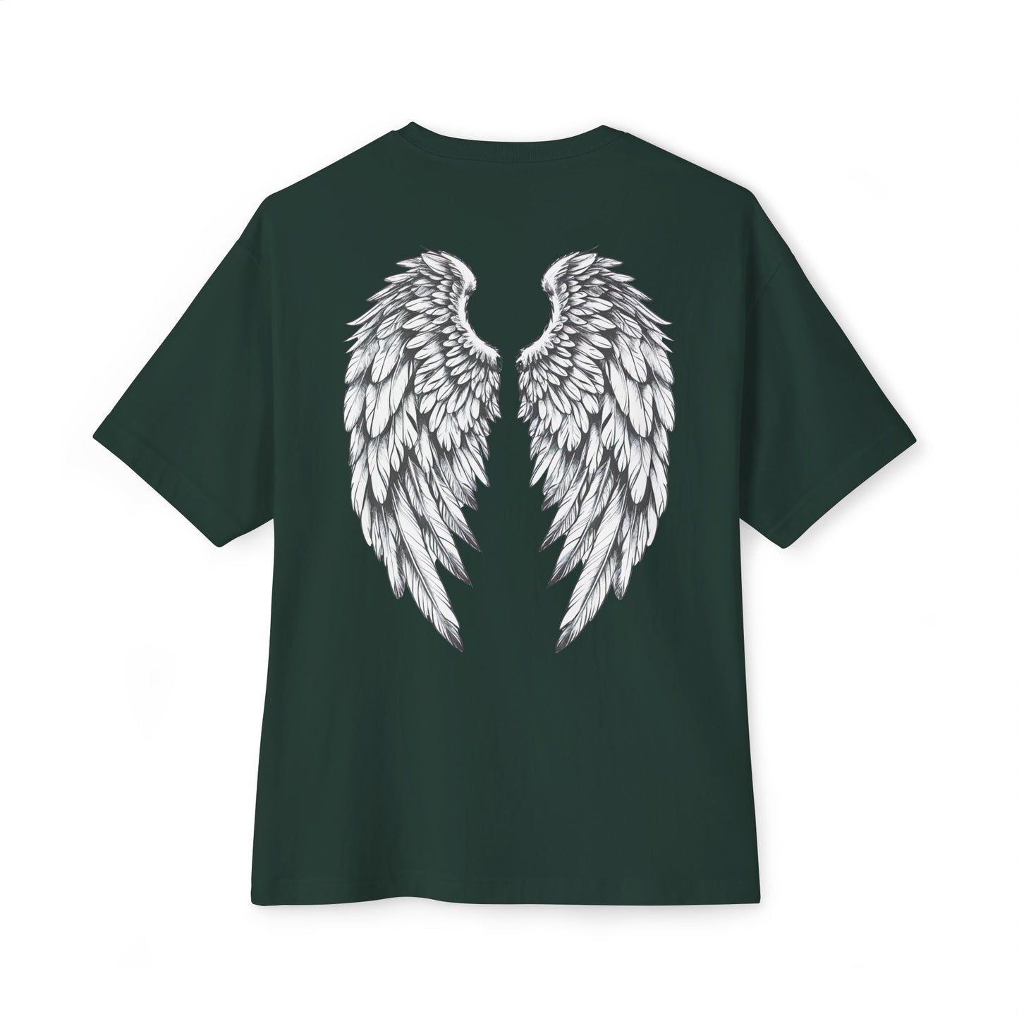 “Angel Wings” Oversized Yoga T-Shirt – Relaxed Fit, Boho Spirit Ethically Made Wearable Art Tee