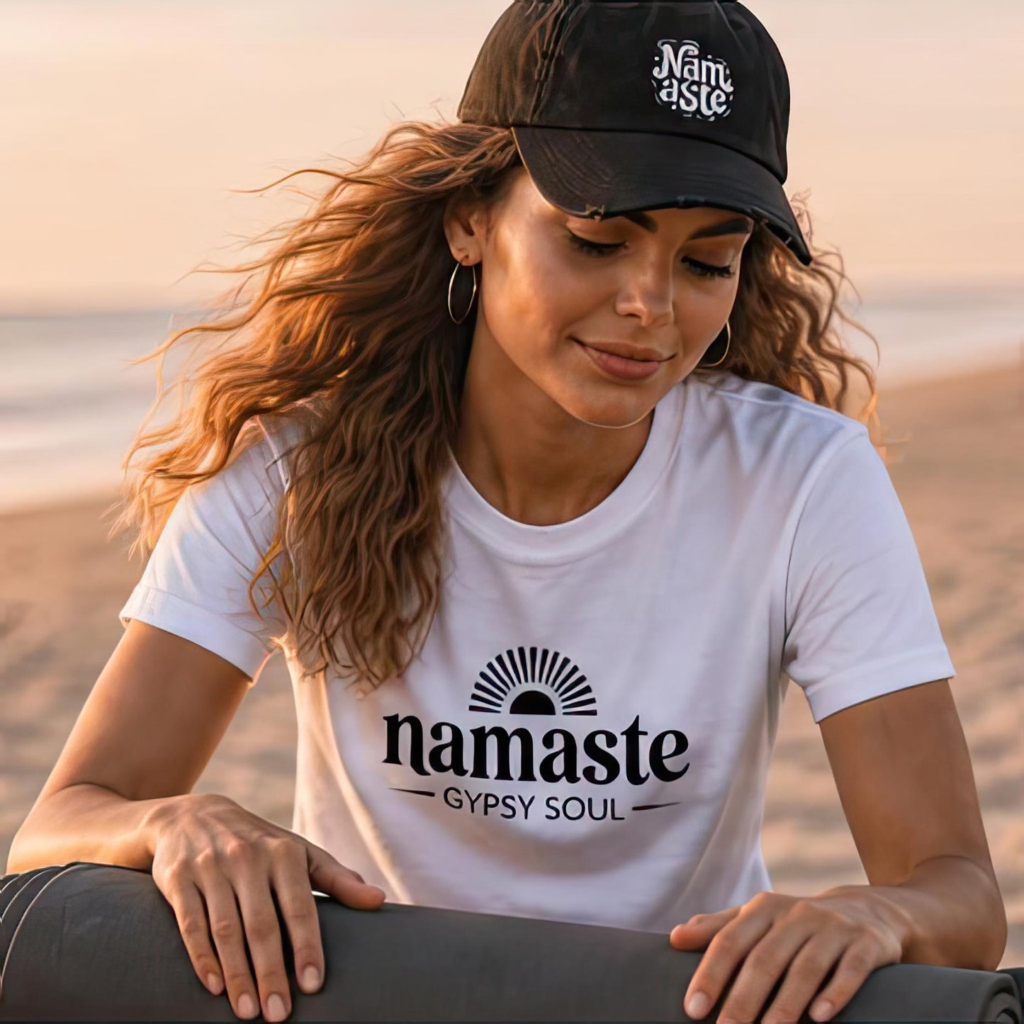 Namaste Unisex Distressed Cap – Vintage Cotton Baseball Hat