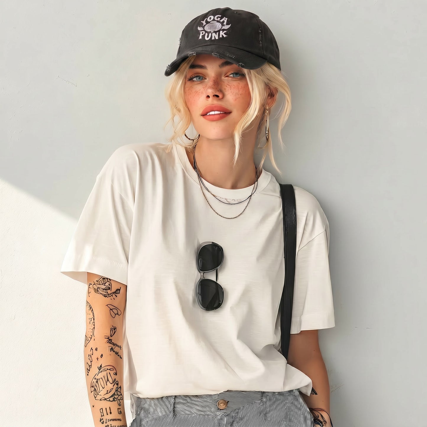 Yoga Punk Unisex Distressed Cap – Vintage Cotton Baseball Hat