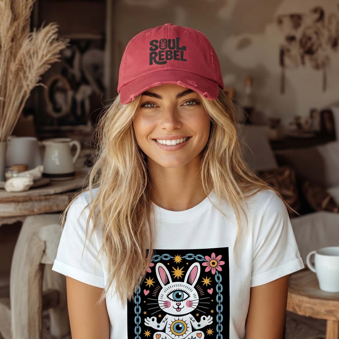 Soul Rebel Unisex Distressed Cap – Vintage Cotton Baseball Hat