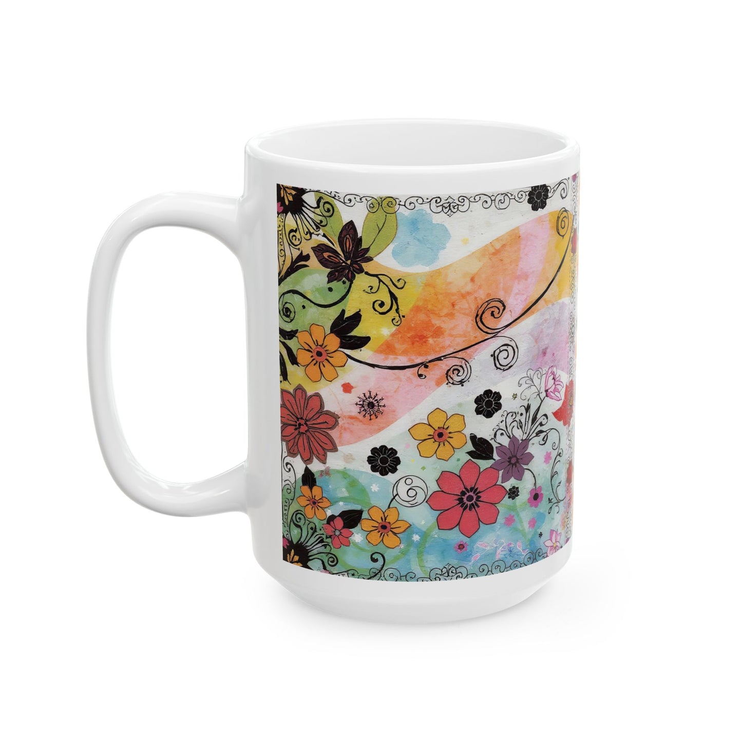 Pastel Flower Whimsy Mug