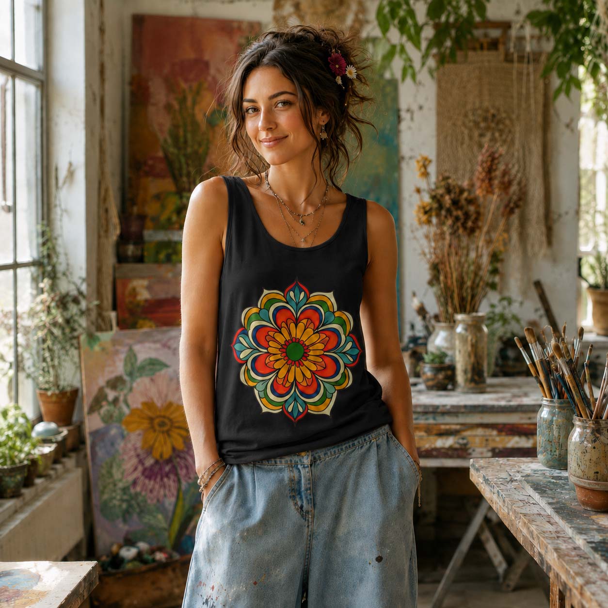 Flower Mandala Tank Top