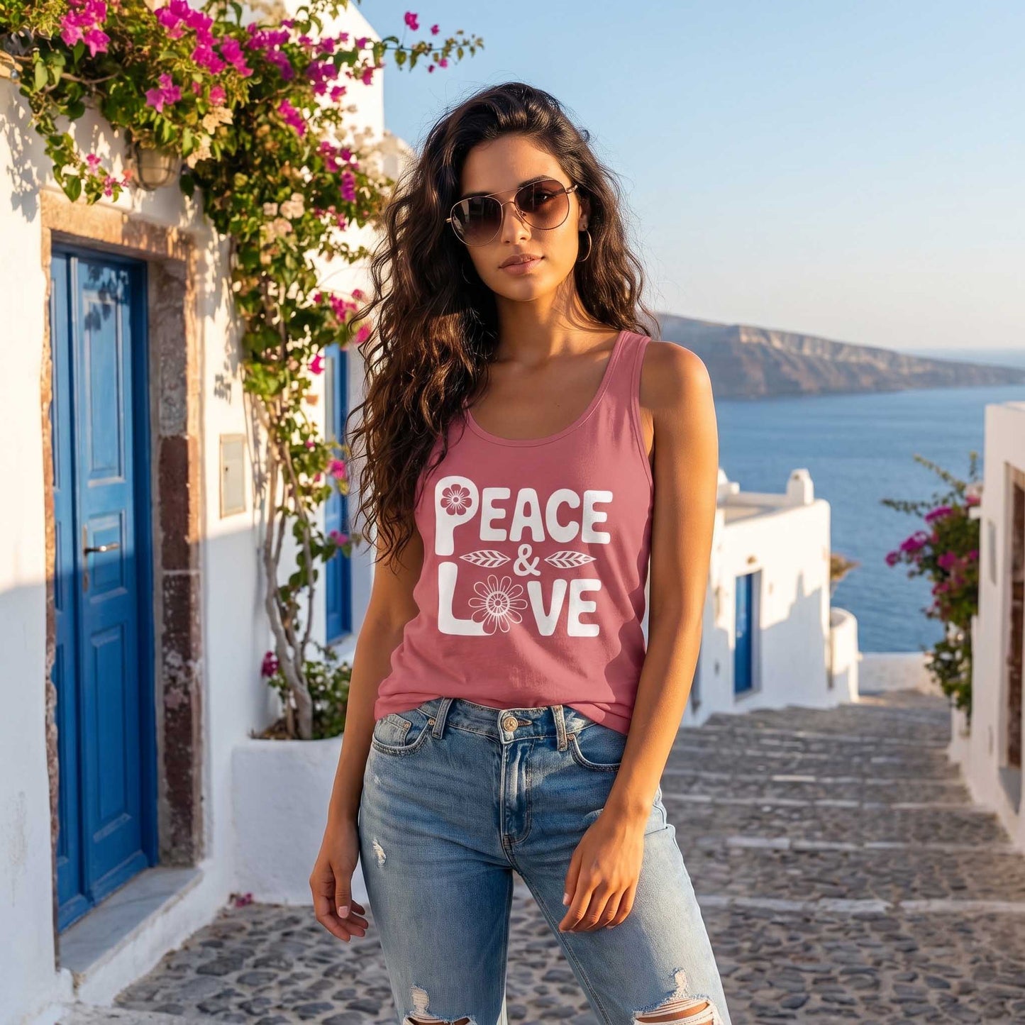 Peace & Love Relaxed Fit Tank Top